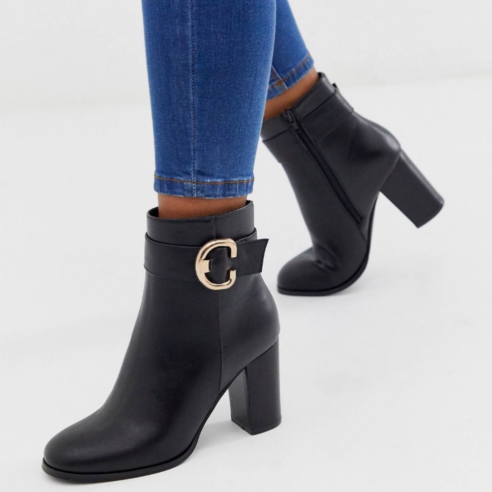 ASOS Black Heeled Ankle Booties
